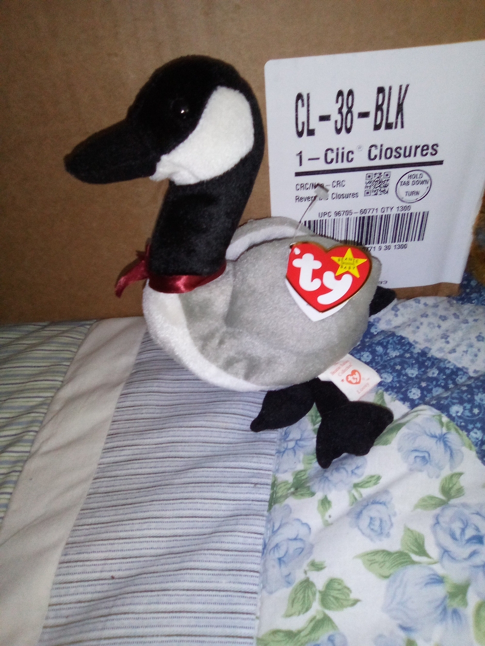 Ty Gray, Black & White Canada Goose Plush